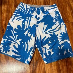 Puma Blue and White Floral Men's Swim Shorts size M